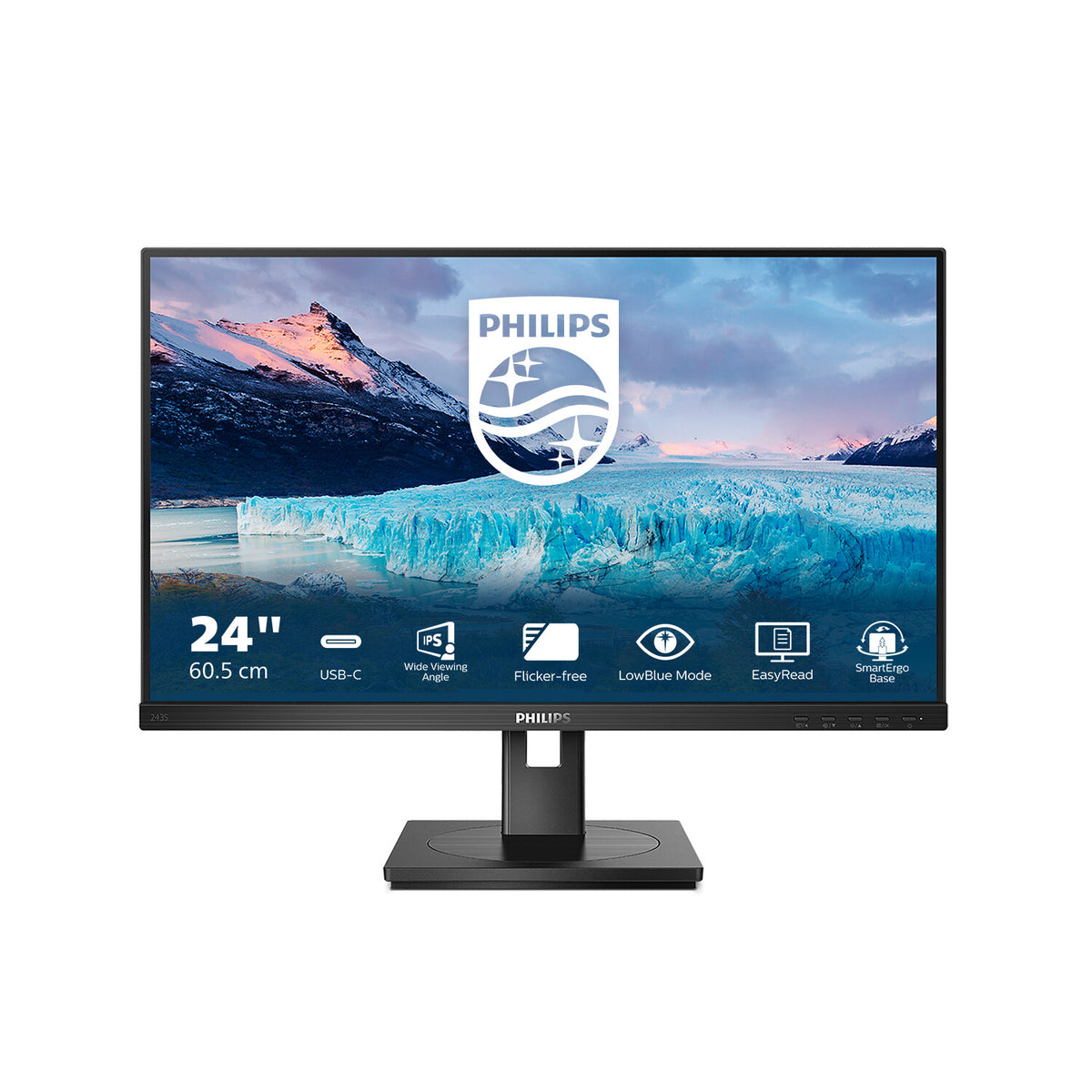 Philips S Line 243S1/00 computer monitor 60.5 cm (23.8&quot;) 1920 x 1080 pixels Full HD LCD Black