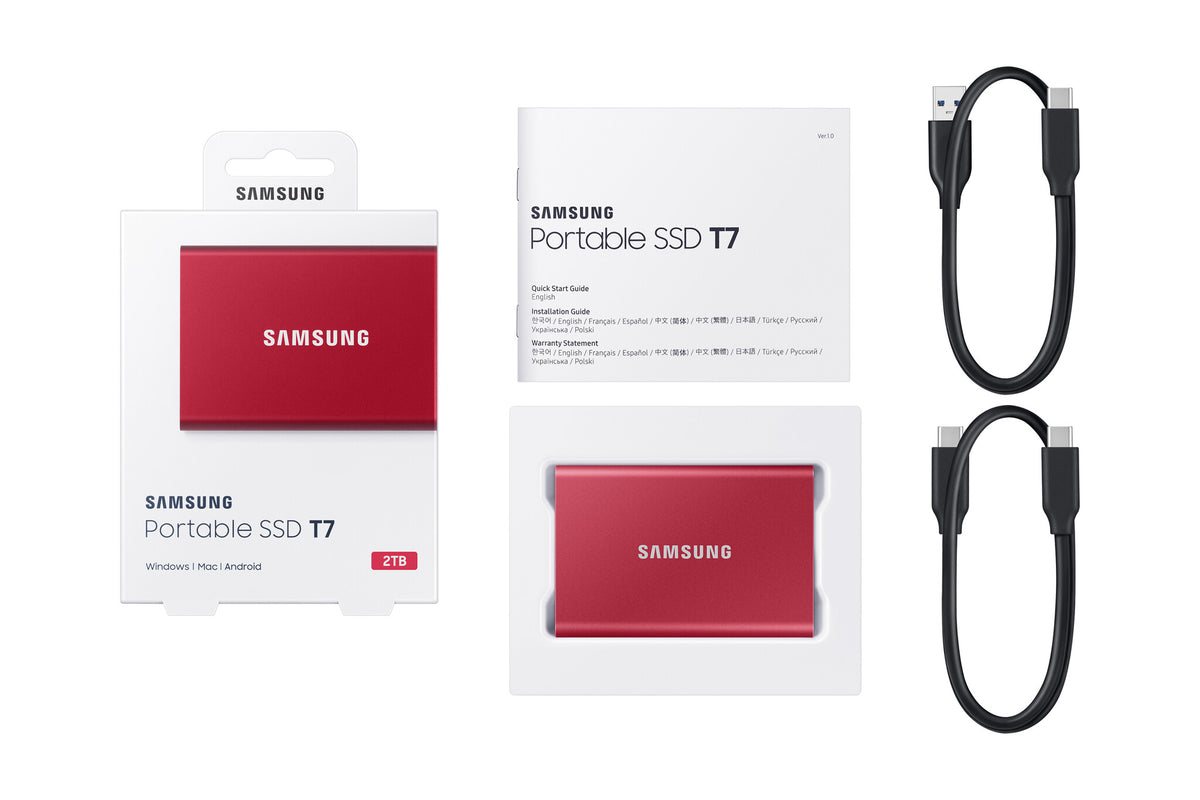 Samsung Portable SSD T7 in Red - 2 TB