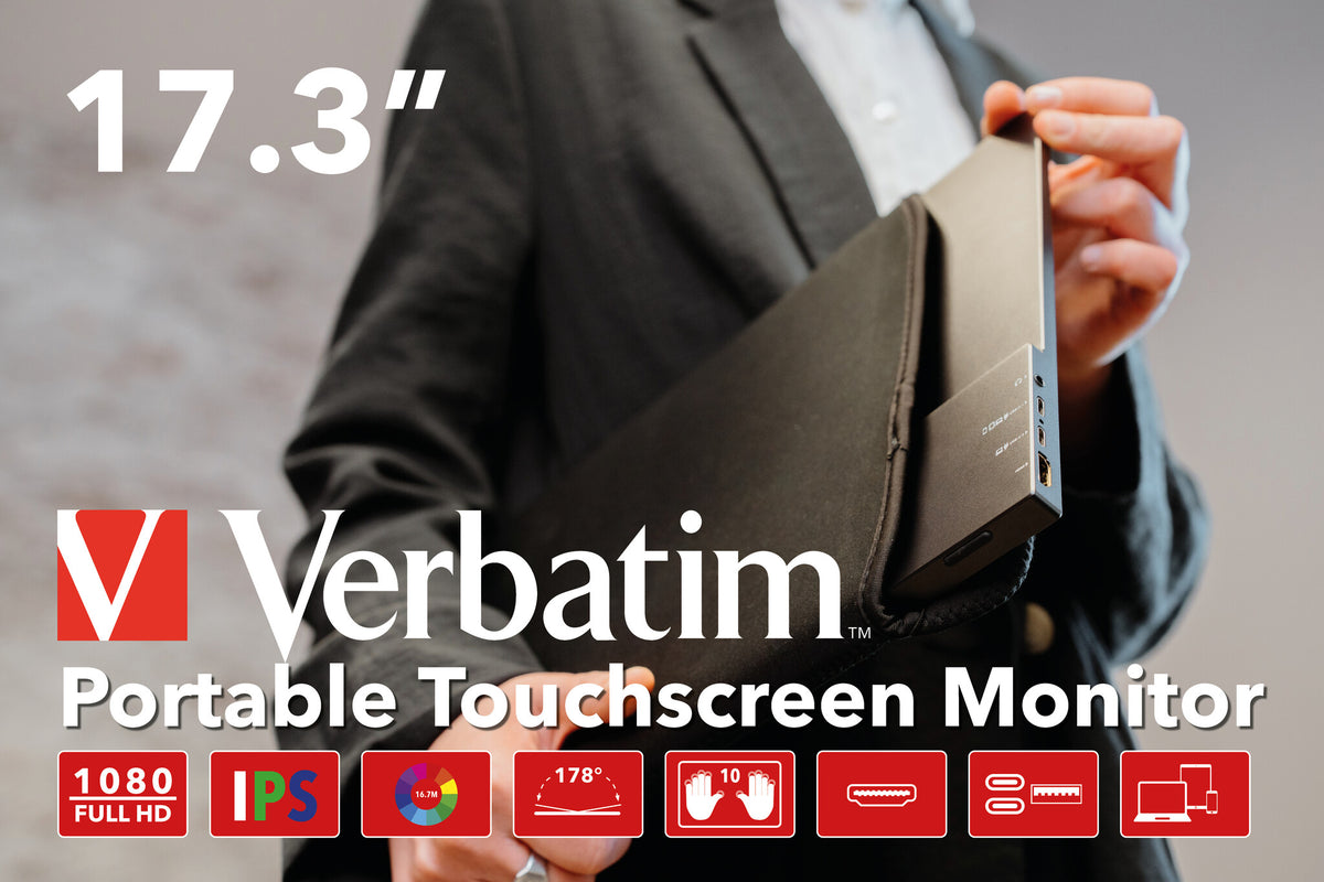 Verbatim 49593 - 43.9 cm (17.3&quot;) - 1920 x 1080 pixels Full HD Touchscreen Monitor