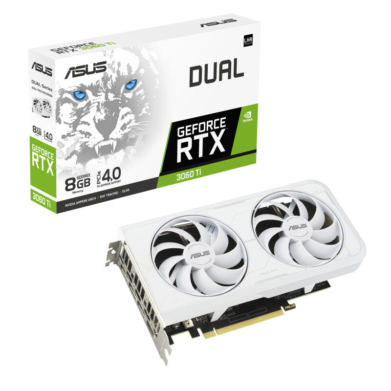 ASUS Dual WHITE - NVIDIA 8 GB GDDR6X GeForce RTX 3060 Ti graphics card