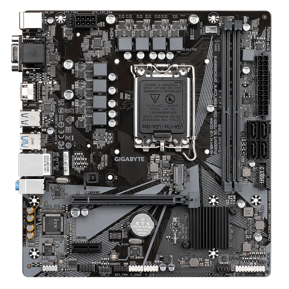 Gigabyte H610M H V2 DDR4 (rev. 1.0) micro ATX motherboard - Intel H610 LGA 1700