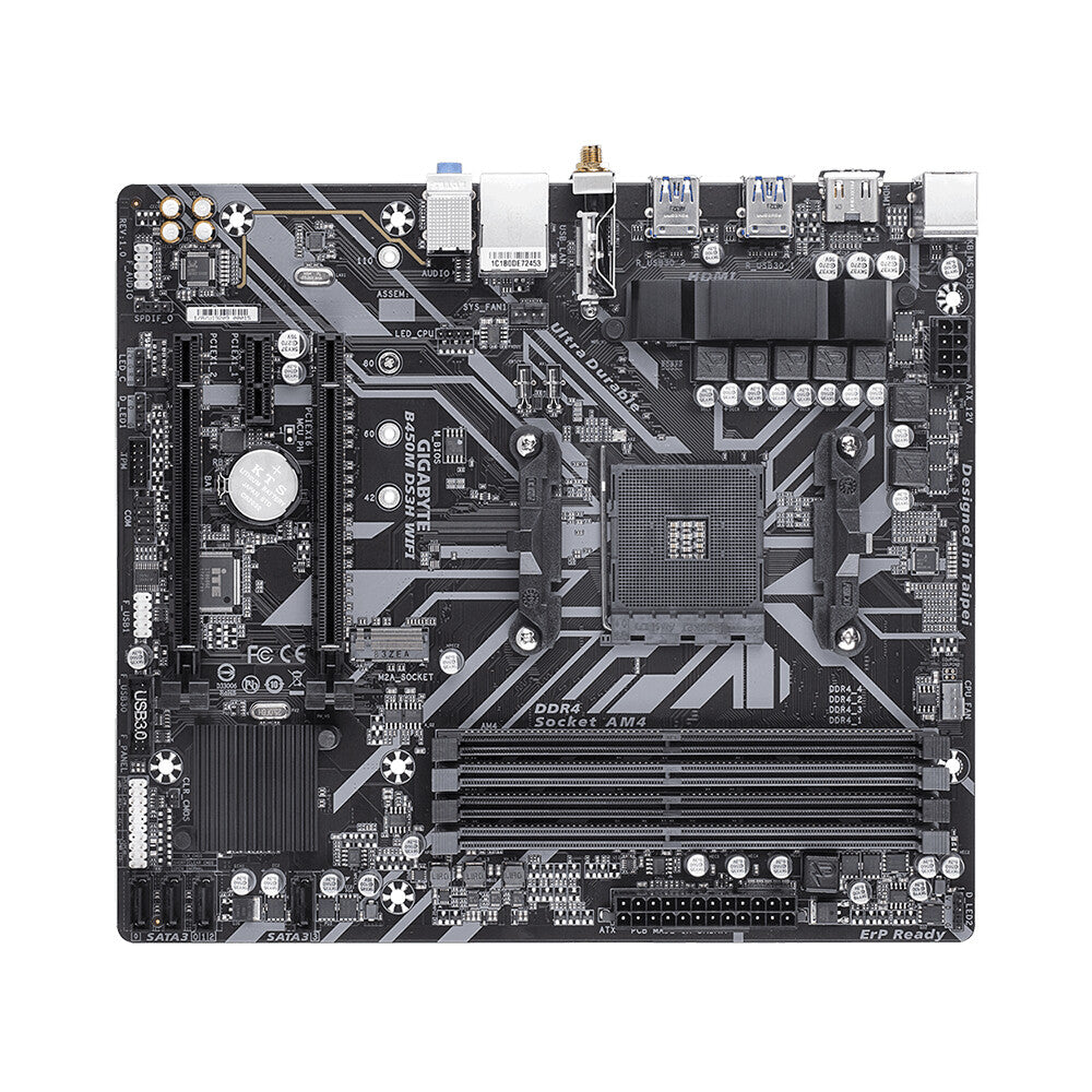 Gigabyte GA-B450M-DS3H-WIFI micro ATX motherboard - AMD B450 Socket AM4