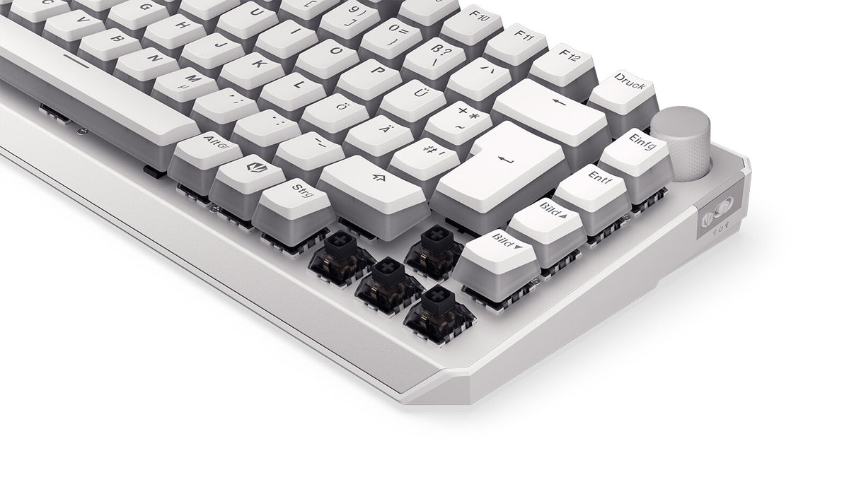 ENDORFY Thock 75% - USB Wired + RF Wireless RGB Mechanical Keyboard in White (QWERTZ German)