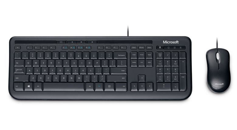 Microsoft Wired Desktop 600 keyboard Mouse included USB Black