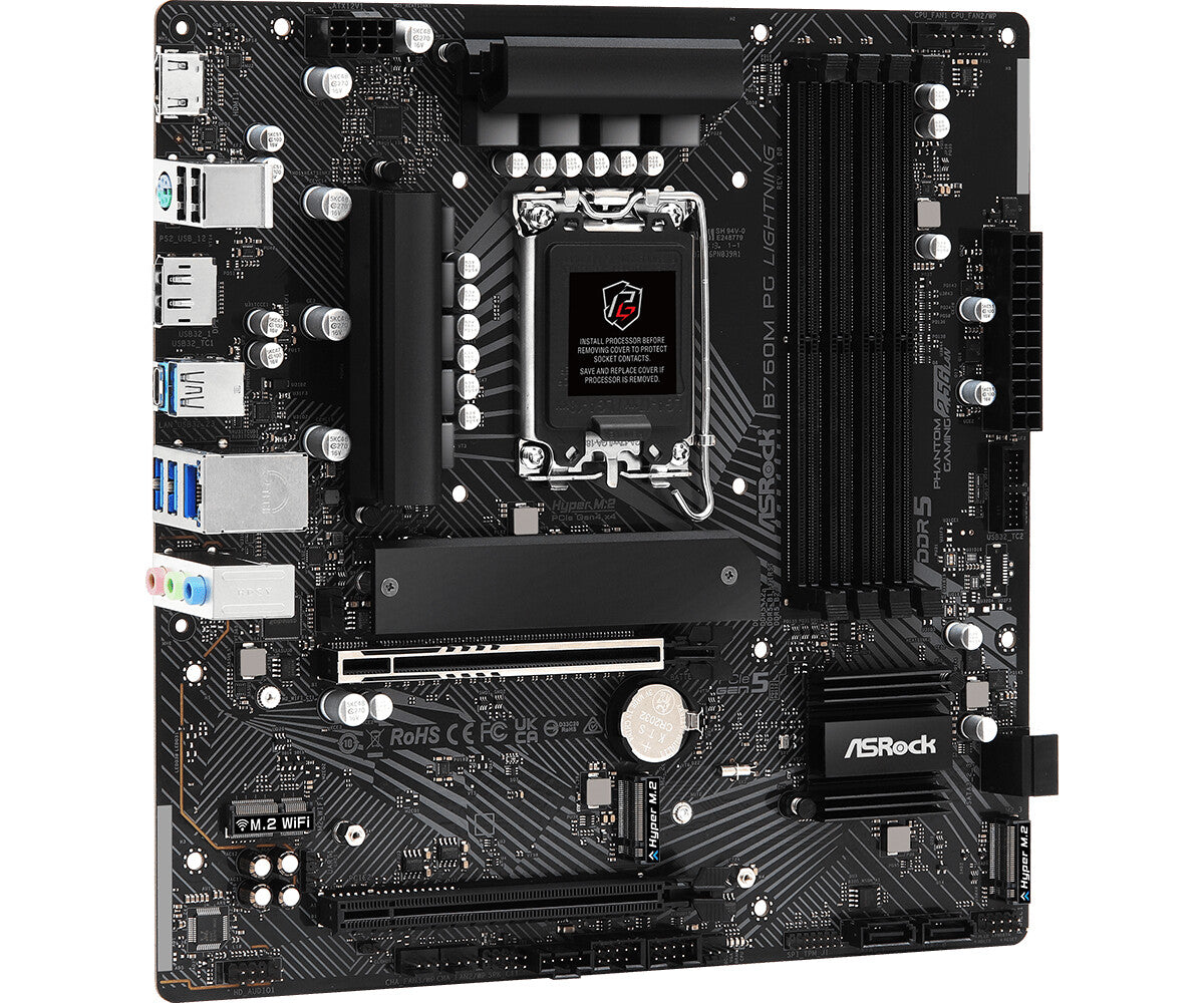 Asrock B760M PG Lightning micro ATX motherboard - Intel B760 LGA 1700