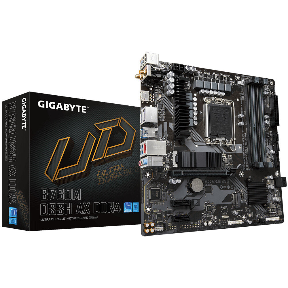 Gigabyte B760M DS3H AX DDR4 micro ATX motherboard - Intel B760 Express LGA 1700