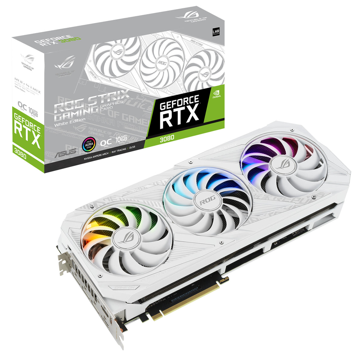 ASUS ROG STRIX GAMING OC V2 &quot;White Edition&quot; - NVIDIA 10 GB GDDR6X GeForce RTX 3080 graphics card