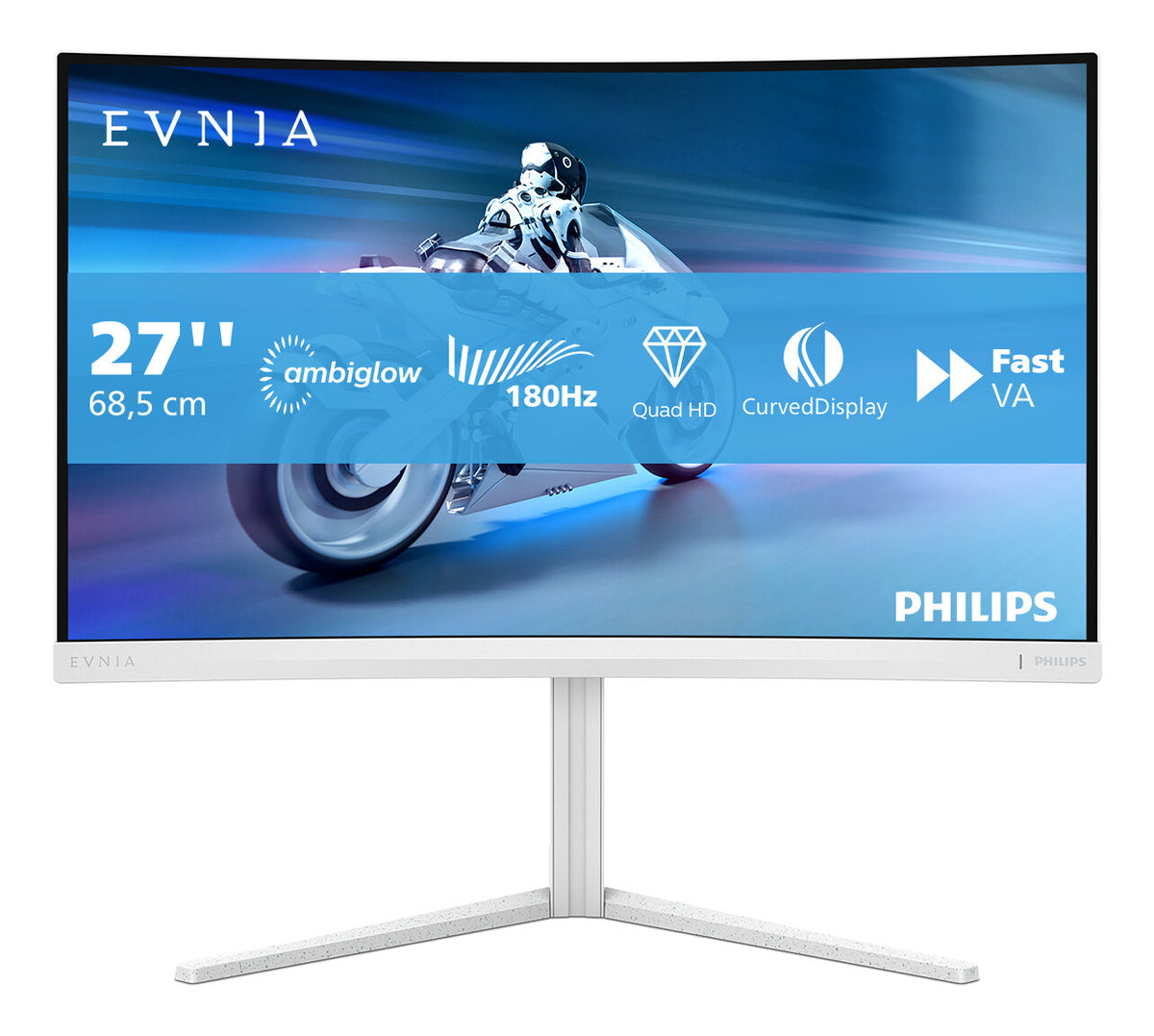 Philips Evnia 5000 27M2C5501/00 computer monitor 68.6 cm (27&quot;) 2560 x 1440 pixels Quad HD LCD White