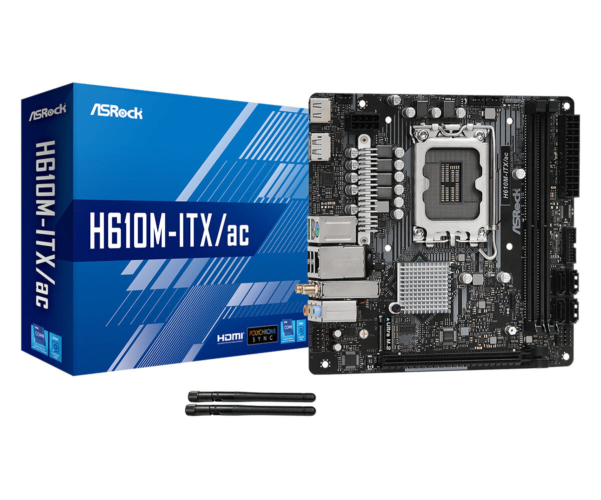 Asrock H610M-ITX/ac mini ITX motherboard - Intel H610 LGA 1700