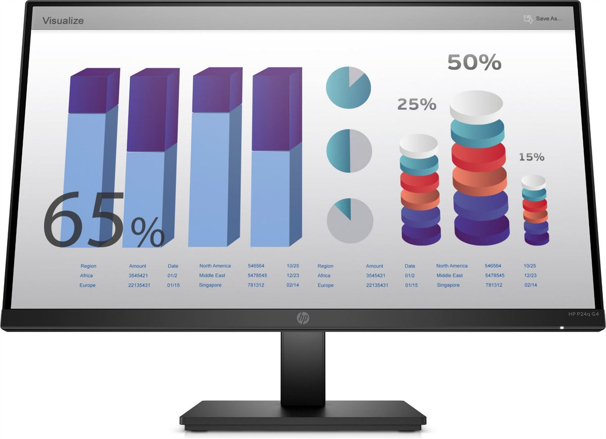 HP P24q G4 computer monitor 60.5 cm (23.8&quot;) 2560 x 1440 pixels Quad HD LED