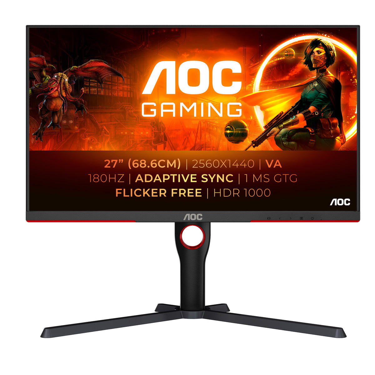 AOC G3 Q27G3XMN - 68.6 cm (27&quot;) - 2560 x 1440 pixels 2K UHD LED Monitor