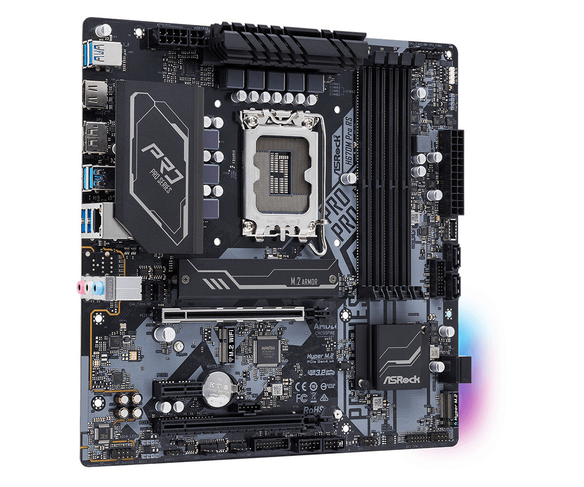 Asrock H670M Pro RS micro ATX motherboard - Intel H670 LGA 1700