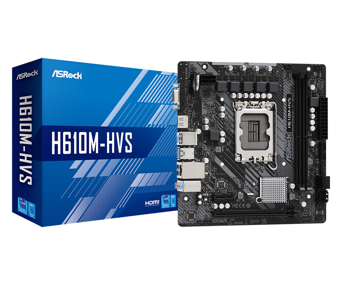 Asrock H610M-HVS micro ATX motherboard - Intel H610 LGA 1700