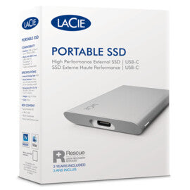 LaCie Portable - USB Type-C External SSD in Silver - 1 TB