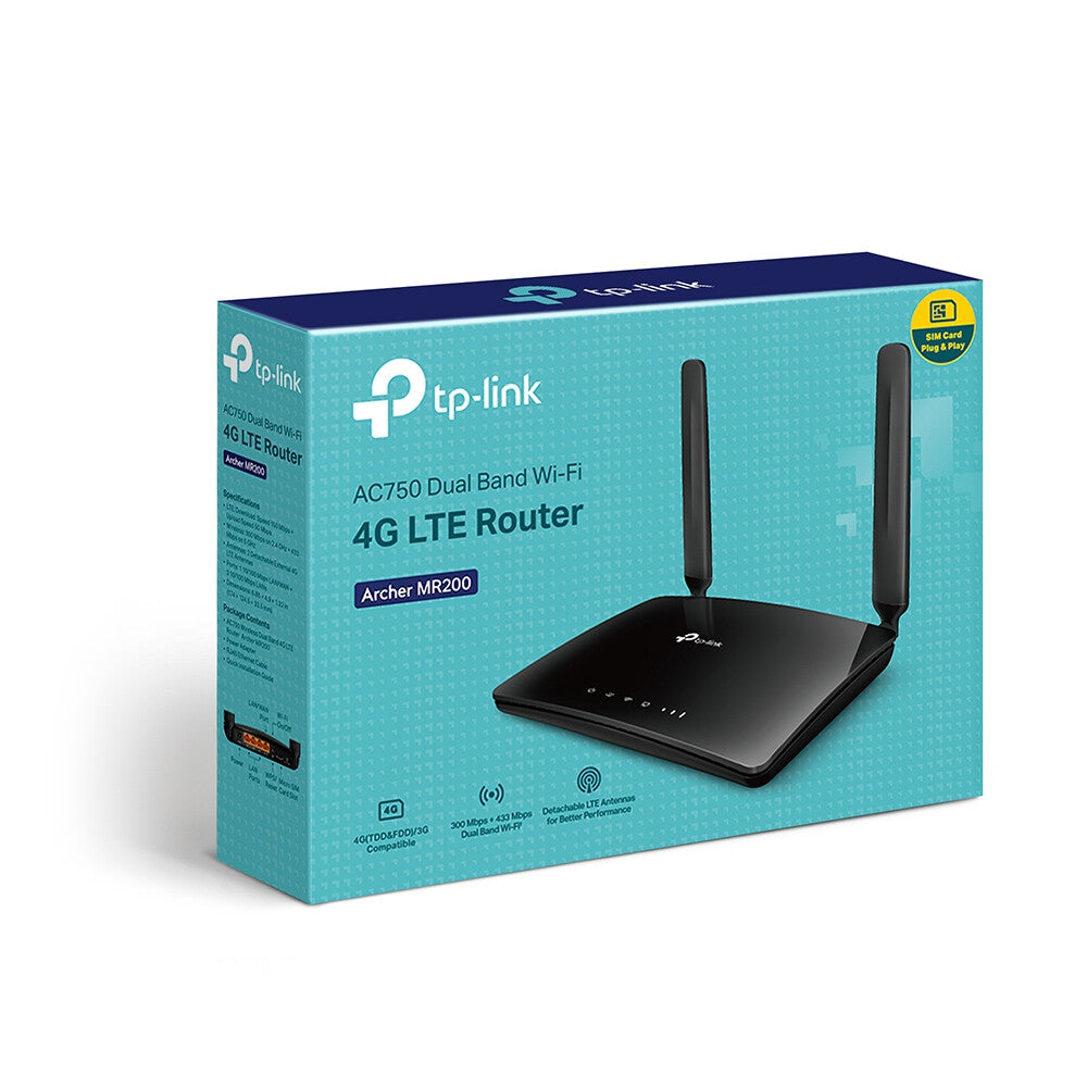TP-Link Archer MR200 - Fast Ethernet Dual-band (2.4 GHz / 5 GHz) 4G wireless router in Black