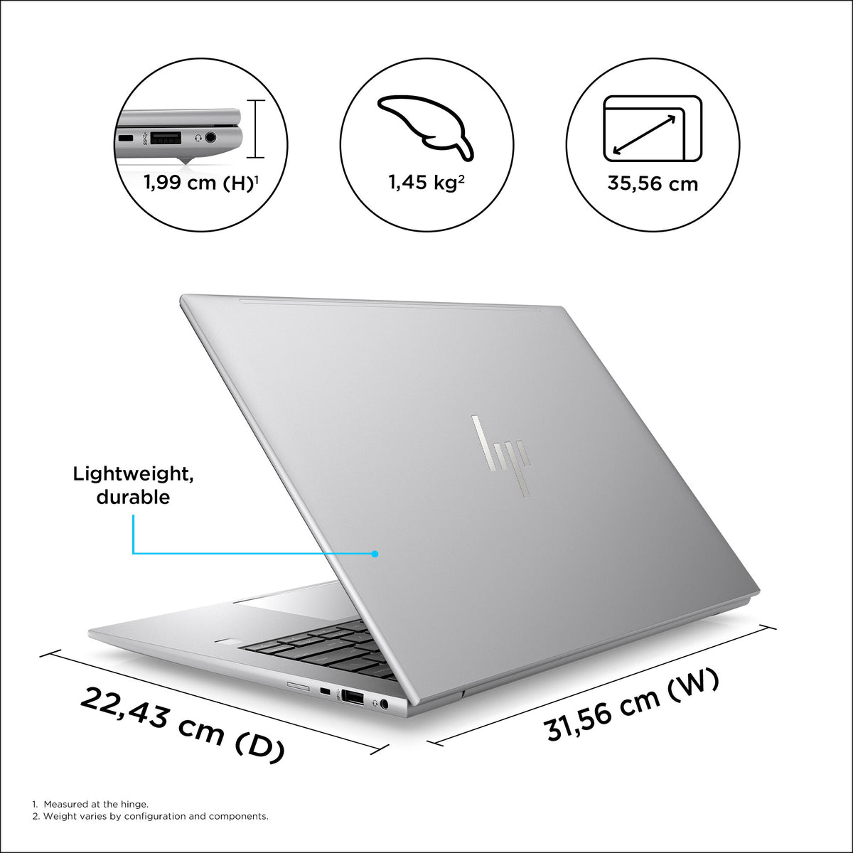 HP ZBook Firefly 14 G10 Laptop - 35.6 cm (14&quot;) - Intel® Core™ i7-1355U - 16 GB DDR5-SDRAM - 512 GB SSD - NVIDIA RTX A500 - Wi-Fi 6E - Windows 11 Pro - Silver