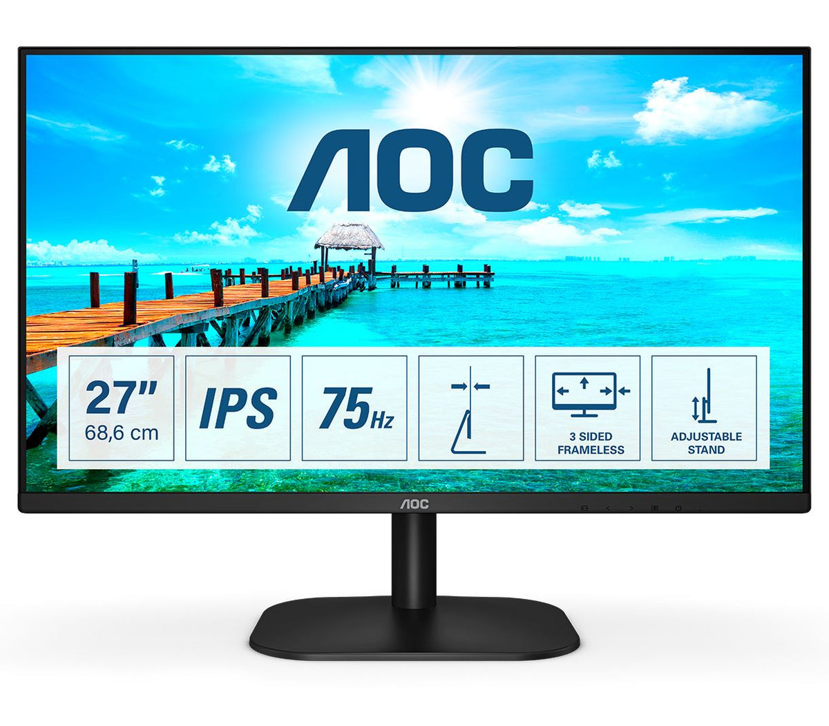 AOC B2 27B2H/EU LED display 68.6 cm (27&quot;) 1920 x 1080 pixels Full HD Black Monitor