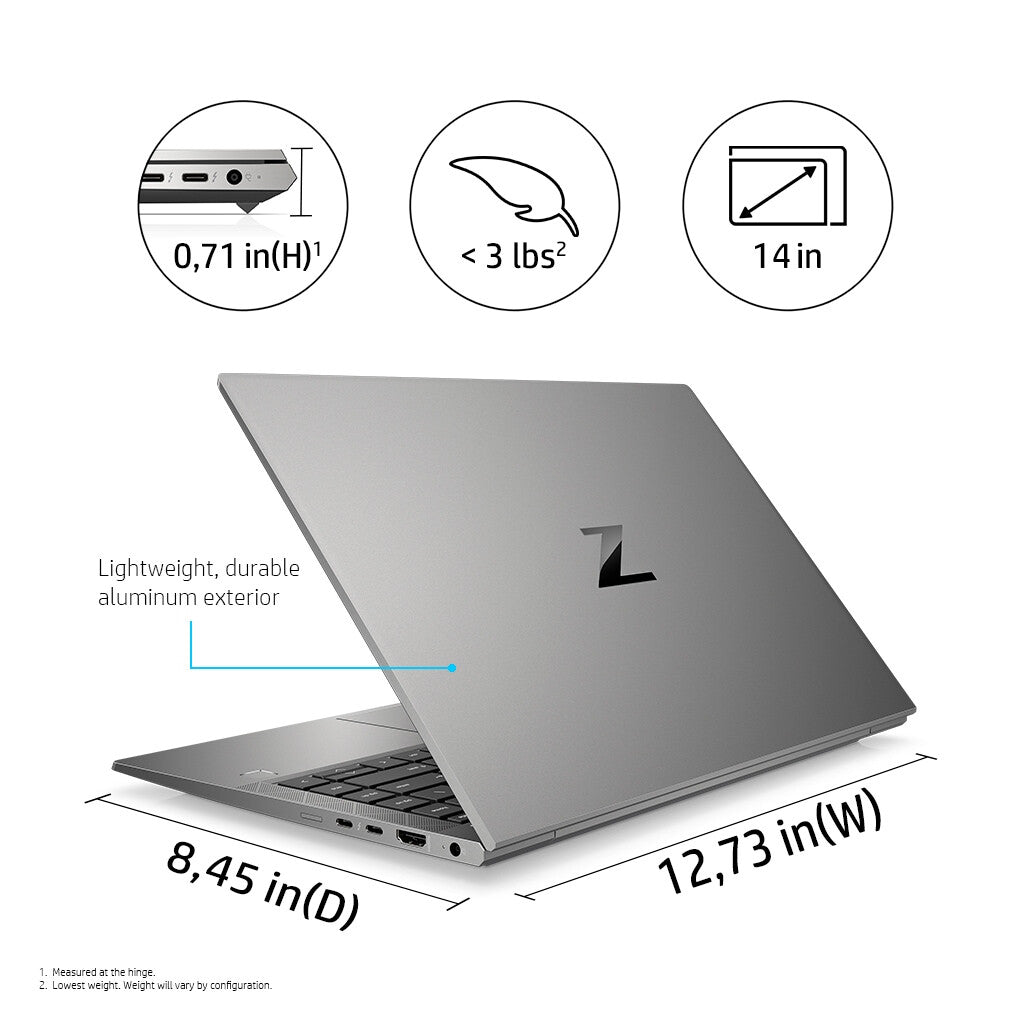 HP ZBook Firefly 14 G8 Laptop - 35.6 cm (14&quot;) - Intel® Core™ i7-1165G7 - 16 GB DDR4-SDRAM - 512 GB SSD - NVIDIA Quadro T500 - Wi-Fi 6 - Windows 11 Pro - Grey