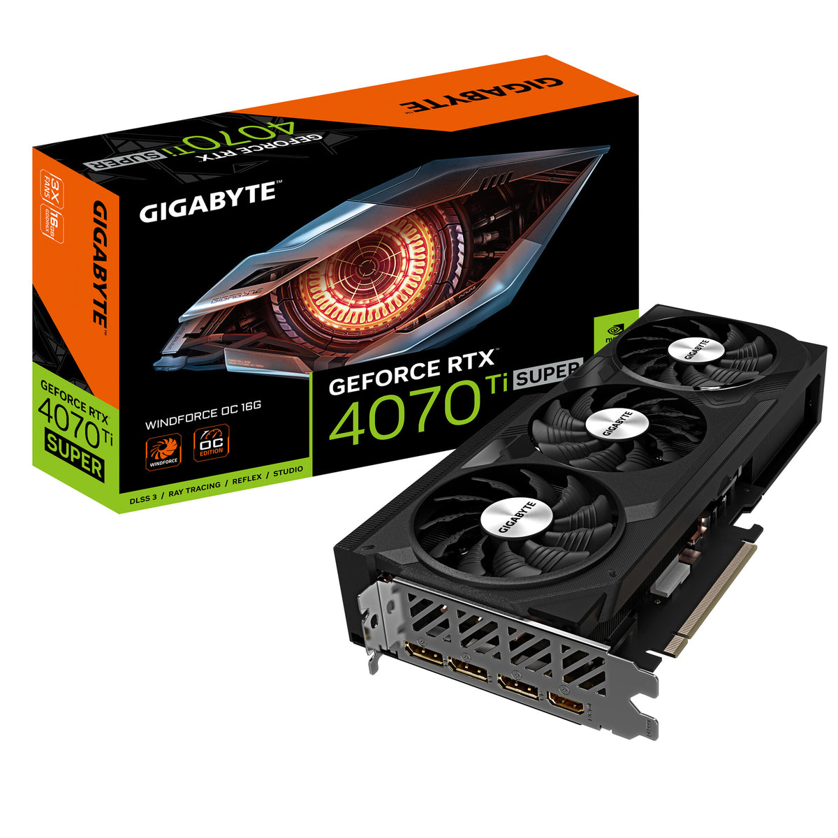 Gigabyte WINDFORCE OC 16G - NVIDIA 16 GB GDDR6X GeForce RTX 4070 Ti SUPER graphics card