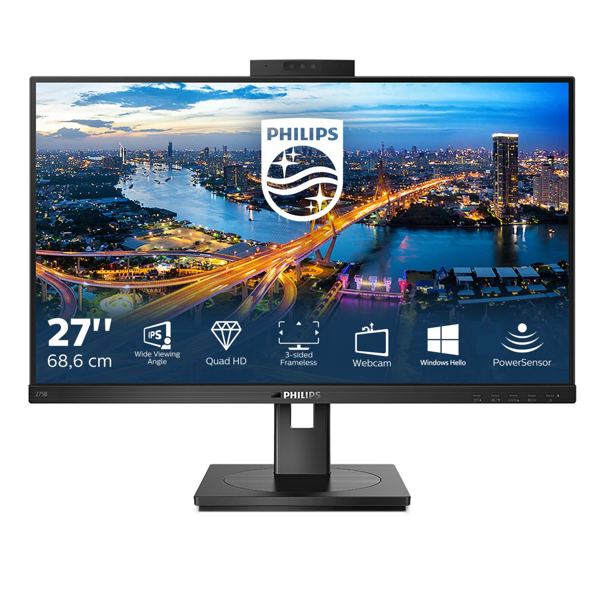 Philips B Line 275B1H/00 Computer Monitor 68.6 cm (27&quot;) 2560 x 1440 pixels 2K Ultra HD LED Black