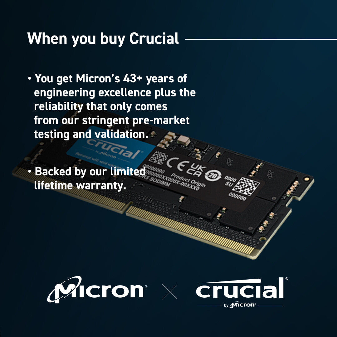 Crucial - 8 GB 1 x 8 GB DDR5 5200 MHz ECC SO-DIMM memory module