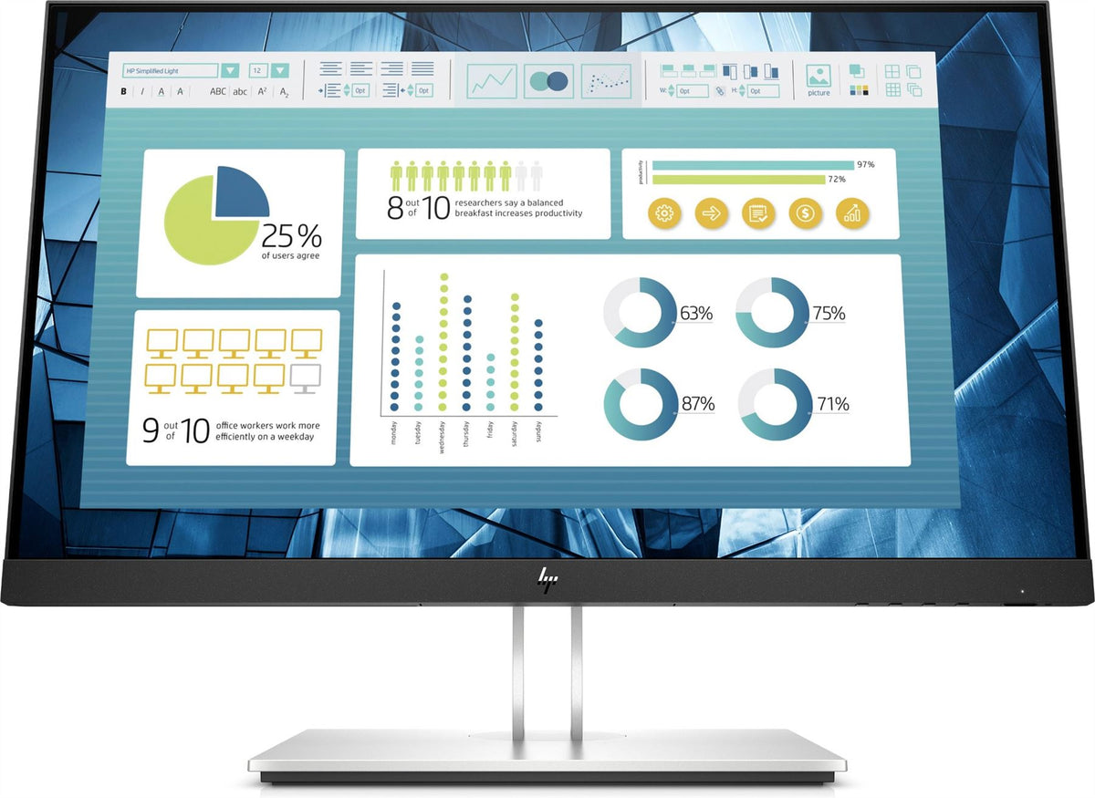 HP E-Series E22 G4 computer monitor 54.6 cm (21.5&quot;) 1920 x 1080 pixels Full HD LCD Black, Silver