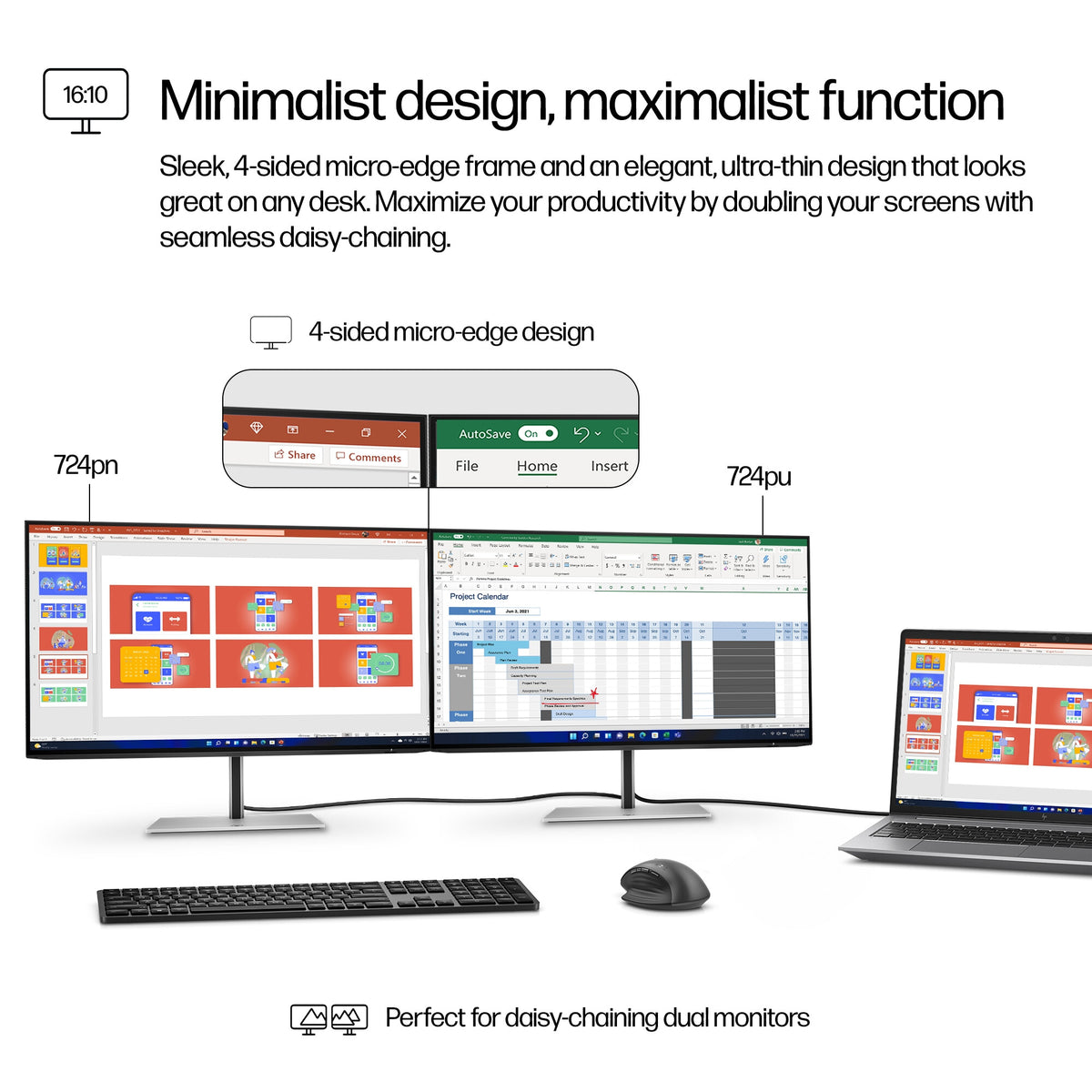 HP Series 7 Pro 724PN - 61 cm (24&quot;) - 1920 x 1200 pixels WUXGA LCD Monitor