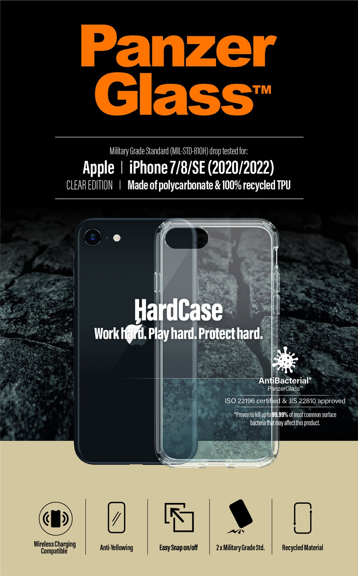 PanzerGlass ® HardCase for iPhone SE (2020/2022) / 7 / 8 in Transparent