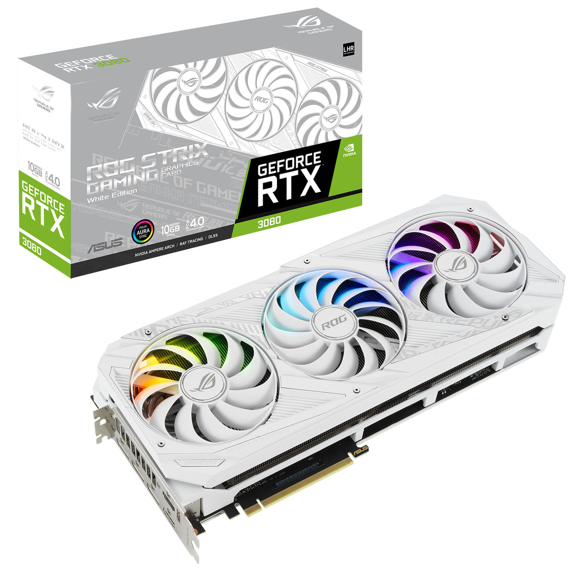 ASUS ROG STRIX V2 &quot;White Edition&quot; - NVIDIA 10 GB GDDR6X GeForce RTX 3080 graphics card