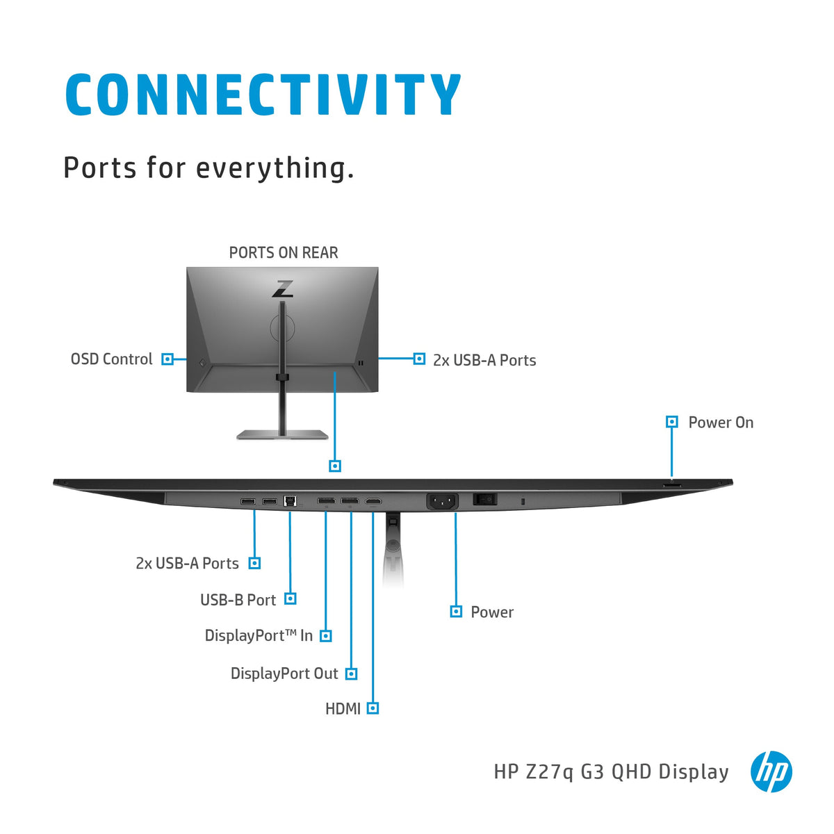 HP Z27q G3 QHD - 68.6 cm (27&quot;) - 2560 x 1440 pixels QHD Monitor