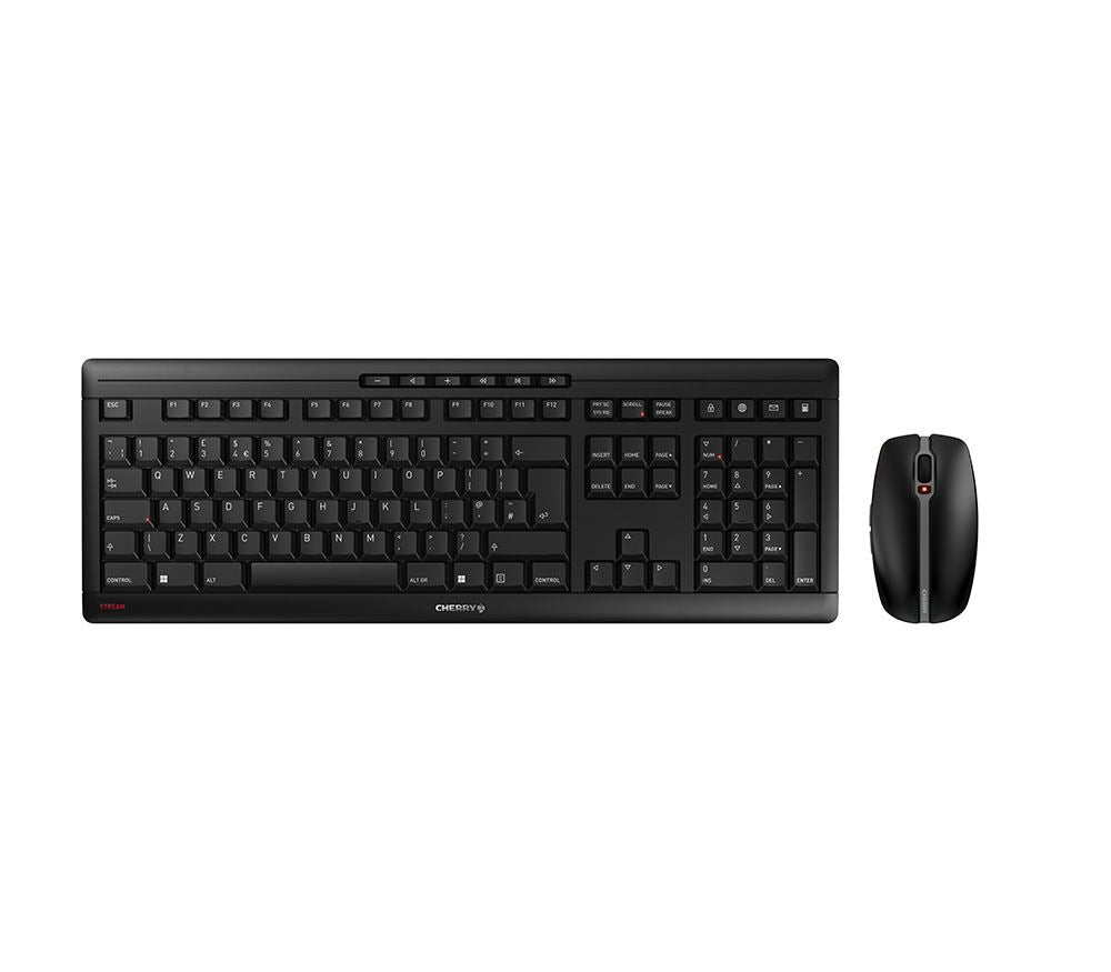 CHERRY Stream Desktop Recharge keyboard Mouse included RF Wireless QWERTY UK English Black