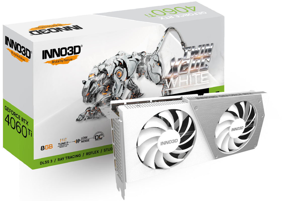 Inno3D TWIN X2 OC WHITE - NVIDIA 8 GB GDDR6 GeForce RTX 4060 Ti graphics card