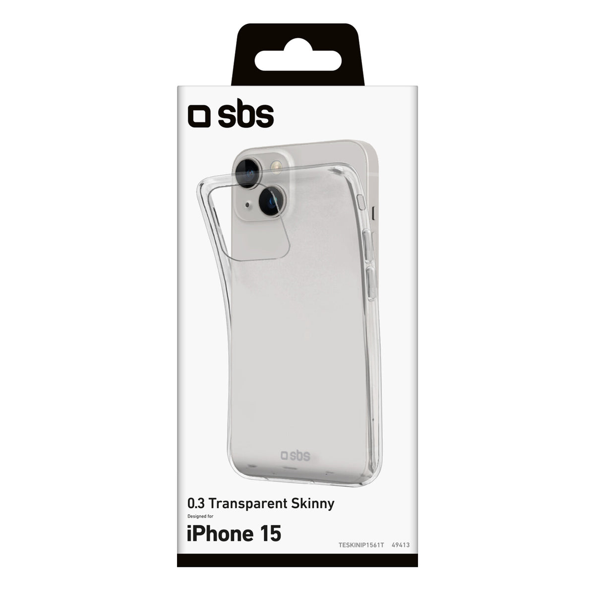 SBS Skinny mobile phone case for iPhone 15 in Transparent