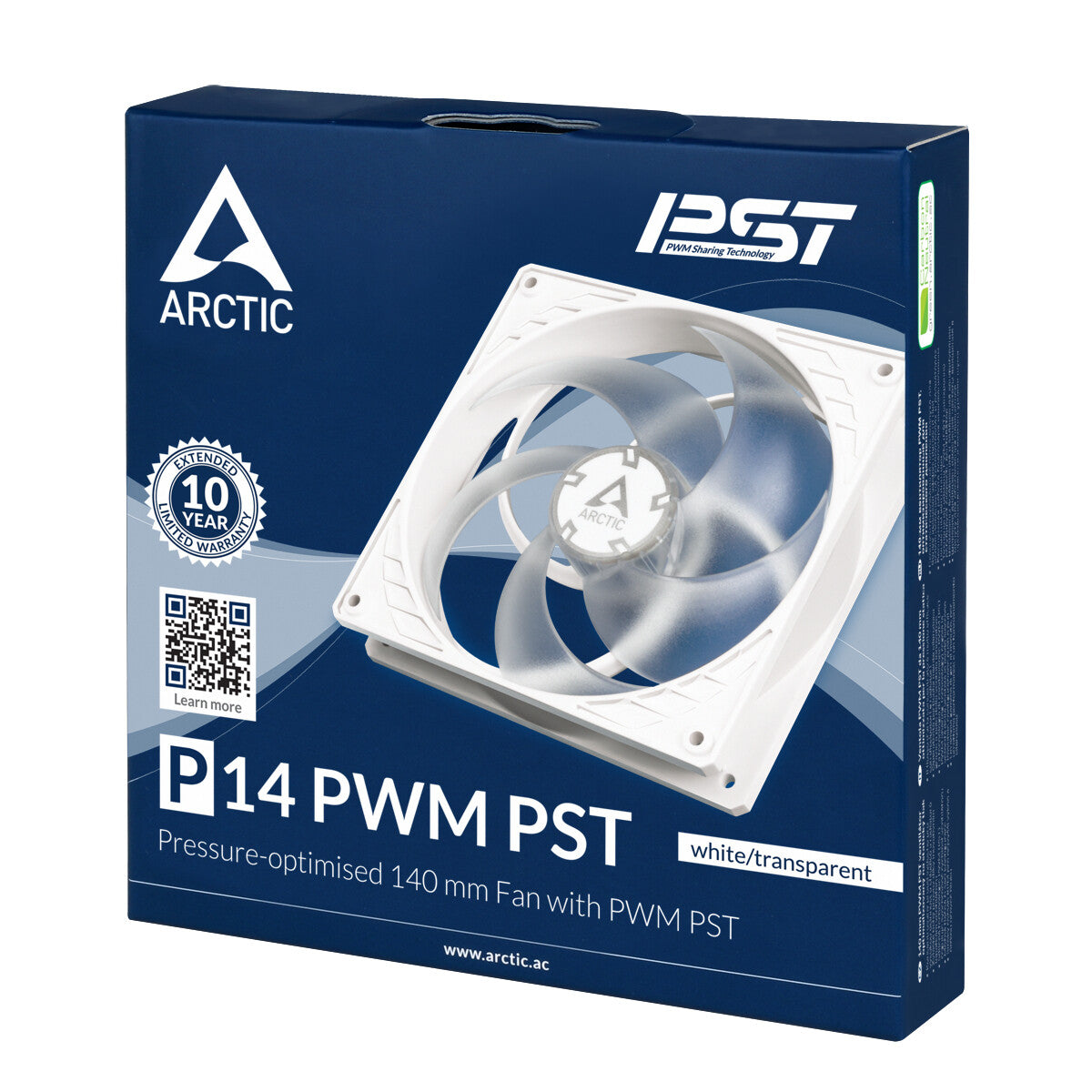 ARCTIC P14 PWM PST - Computer Case Fan in White - 140 mm