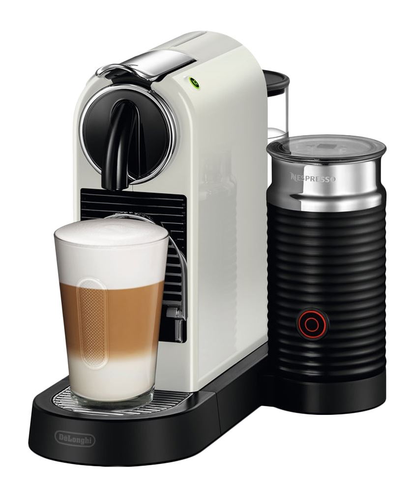 De&#39;Longhi Nespresso CitiZ Coffee Machine with Aeroccino Milk Frother in White