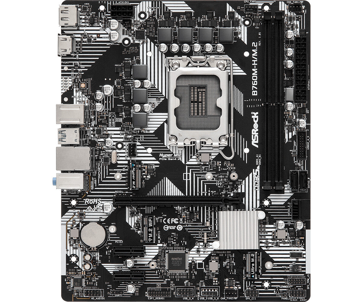 Asrock B760M-H/M.2 micro ATX motherboard - Intel B760 LGA 1700