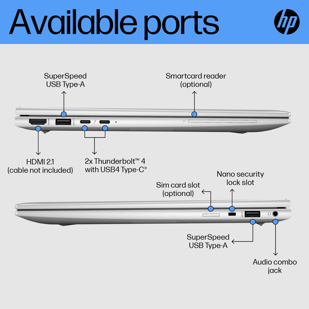 HP EliteBook 840 G10 Laptop - 35.6 cm (14&quot;) - Intel® Core™ i7-1360P - 16 GB DDR5-SDRAM - 512 GB SSD - Wi-Fi 6E - Windows 11 Pro - Silver