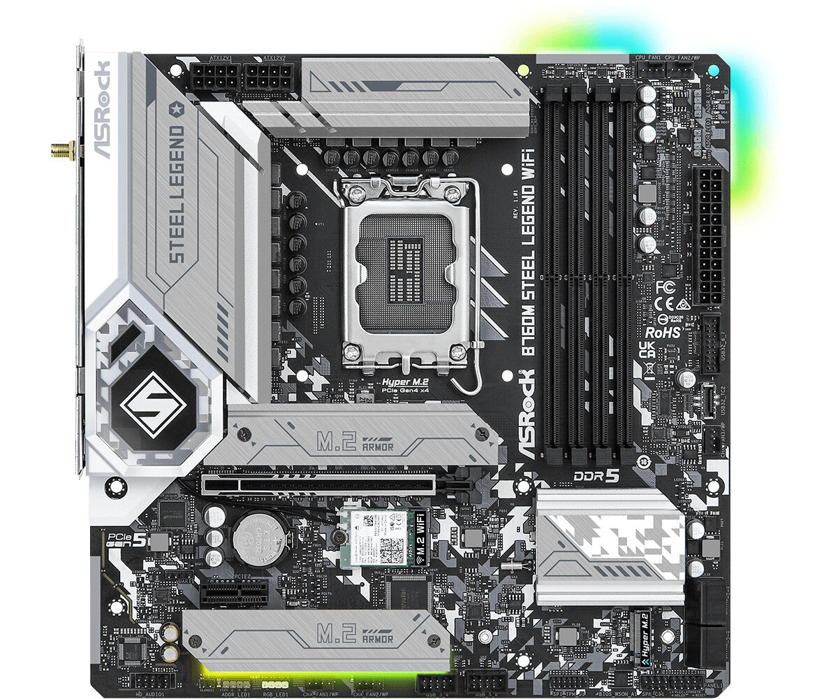 Asrock B760M Steel Legend WiFi micro ATX motherboard - Intel B760 LGA 1700