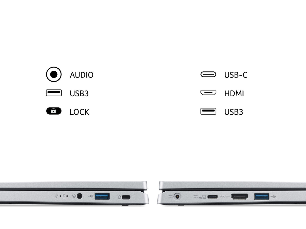 Acer Aspire 3 Spin 14 Hybrid (2-in-1) - 35.6 cm (14&quot;) - Touchscreen - Intel Core i3 N305 - 8 GB LPDDR5-SDRAM - 128 GB SSD - Wi-Fi 6E - Windows 11 - Silver