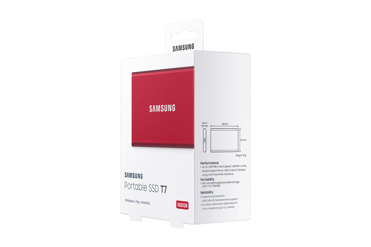 Samsung Portable SSD T7 in Red - 500 GB