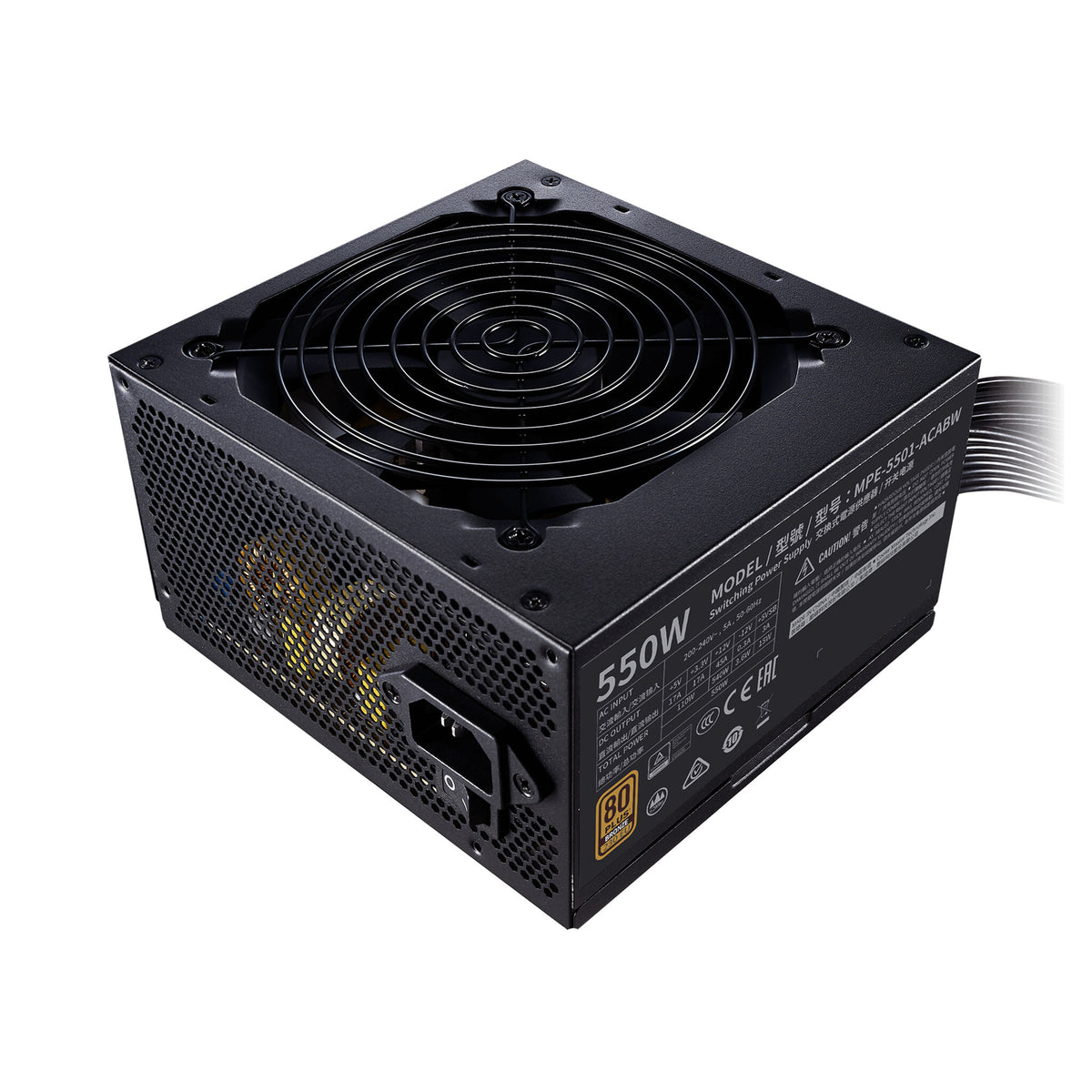 Cooler Master MWE - 550W 80+ Bronze Non-Modular Power Supply Unit in Black