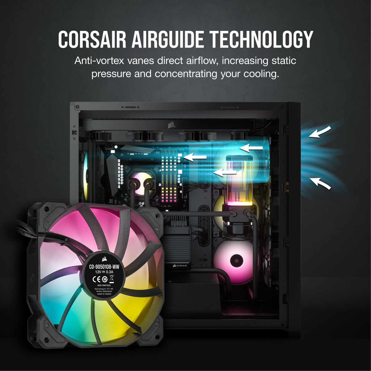 Corsair SP120 RGB ELITE - Computer Case Fan in Black - 120mm (Pack of 3)