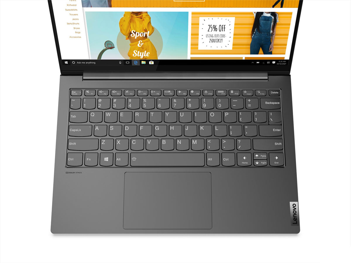 Lenovo Yoga Slim 7 Laptop - 33.8 cm (13.3&quot;) - AMD Ryzen™ 5 5600U - 8 GB LPDDR4x-SDRAM - 256 GB SSD - Wi-Fi 6 - Windows 10 Home - Grey