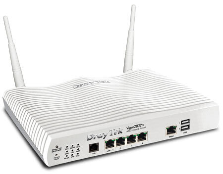 DrayTek Vigor 2832n - Gigabit Ethernet Single-band (2.4 GHz) wireless router in White