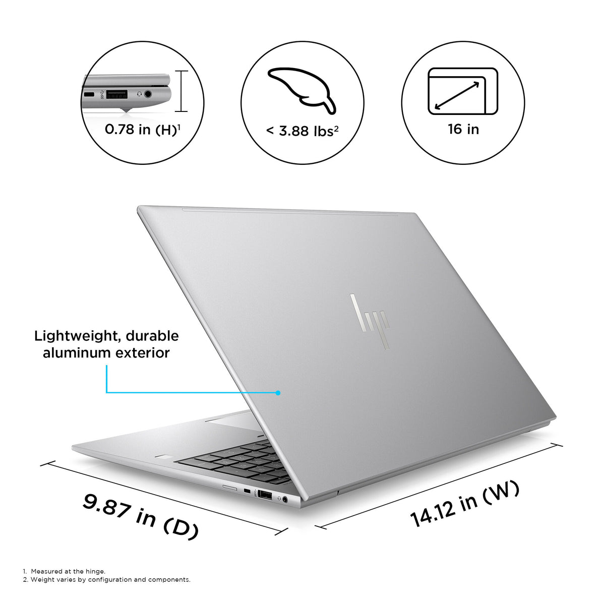 HP ZBook Firefly G10 Laptop - 40.6 cm (16&quot;) - Intel® Core™ i7-1355U - 16 GB DDR5-SDRAM - 1 TB SSD - NVIDIA RTX A500 - Wi-Fi 6E - Windows 11 Pro - Silver