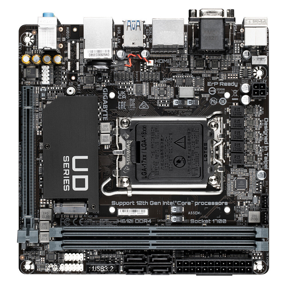 Gigabyte H610I DDR4 mini ITX motherboard - Intel H610 Express LGA 1700