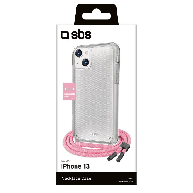 SBS Necklace mobile phone case for iPhone 13 in Pink / Transparent