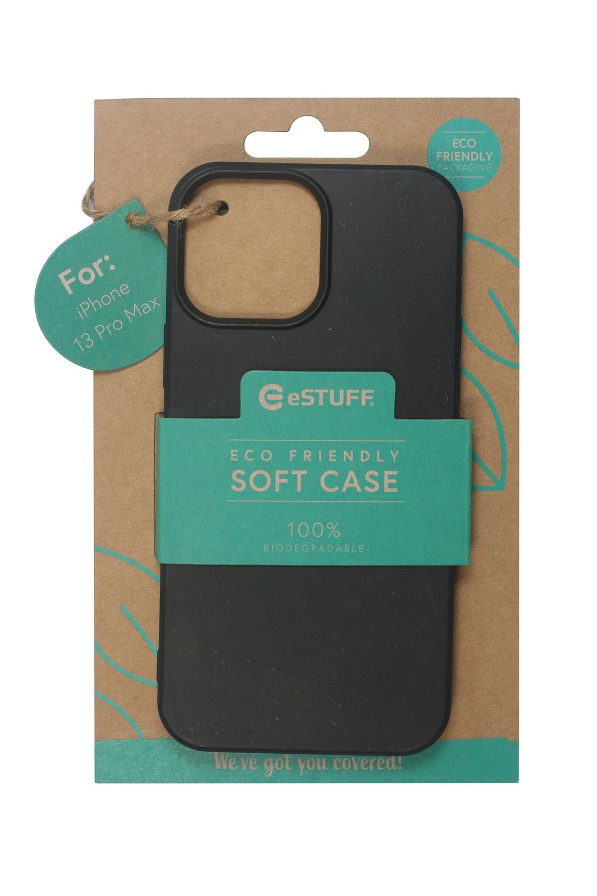 eSTUFF COPENHAGEN 100% Biodegradable mobile phone case for iPhone 13 Pro Max in Black