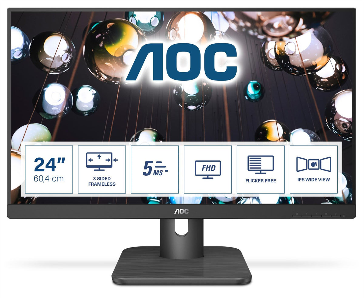 AOC E1 24E1Q Computer Monitor 60.5 cm (23.8&quot;) 1920 x 1080 pixels Full HD LED Black