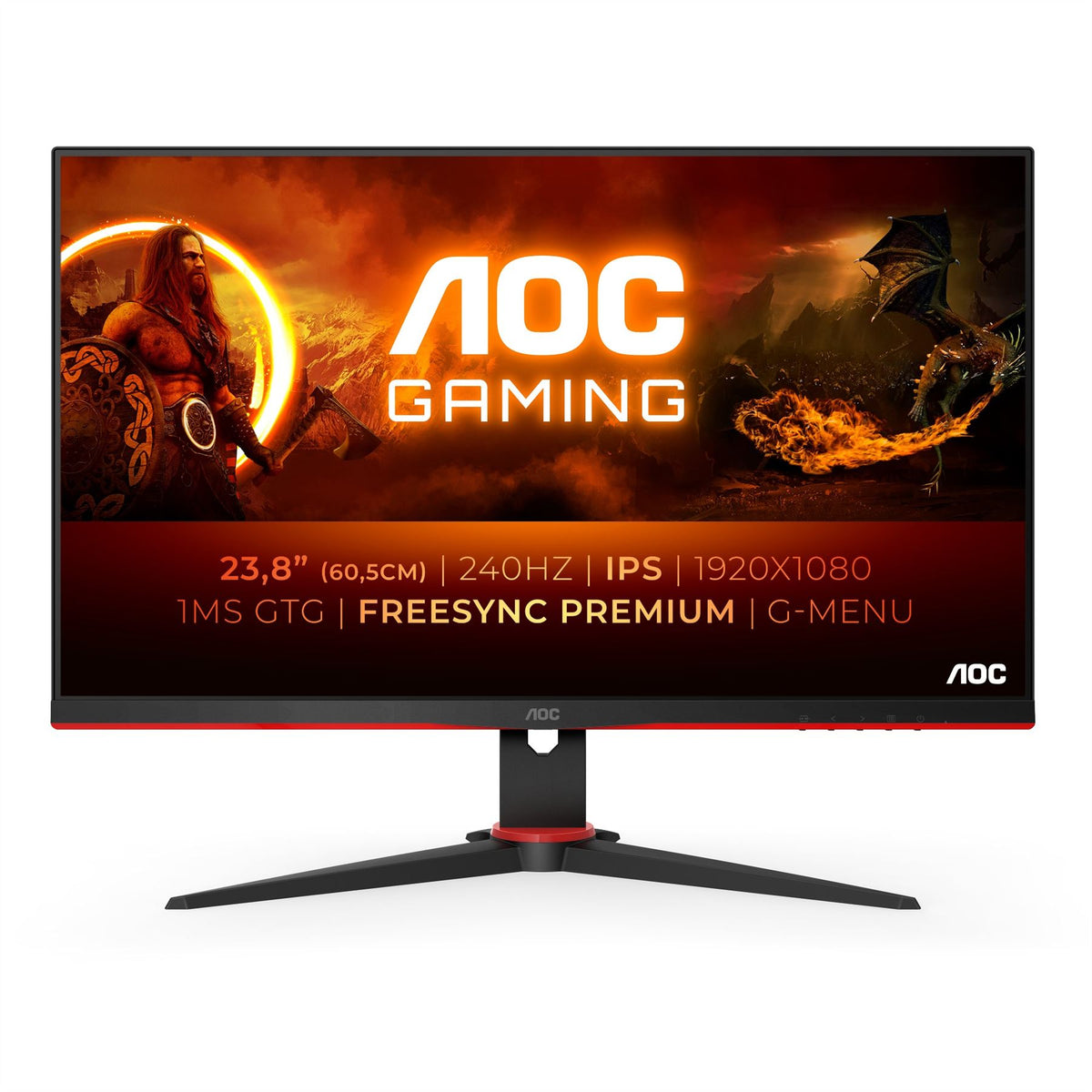 AOC G2 24G2ZE/BK LED display 60.5 cm (23.8&quot;) 1920 x 1080 pixels Full HD Black, Red Monitor